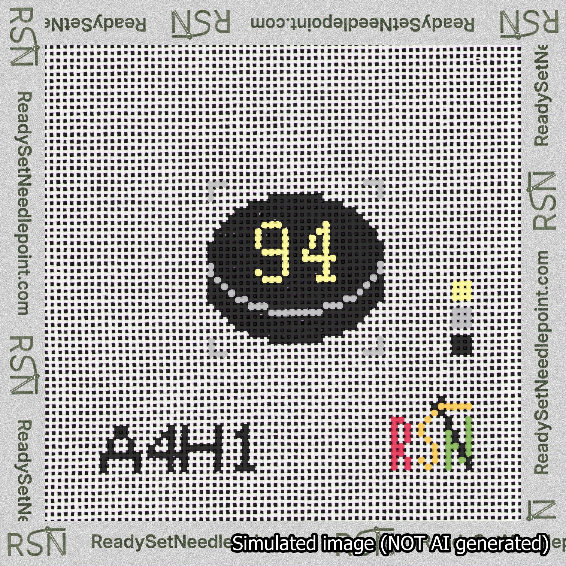 Hockey Puck Bag Charm Yellow 50-99 Needlepoint Canvas Design