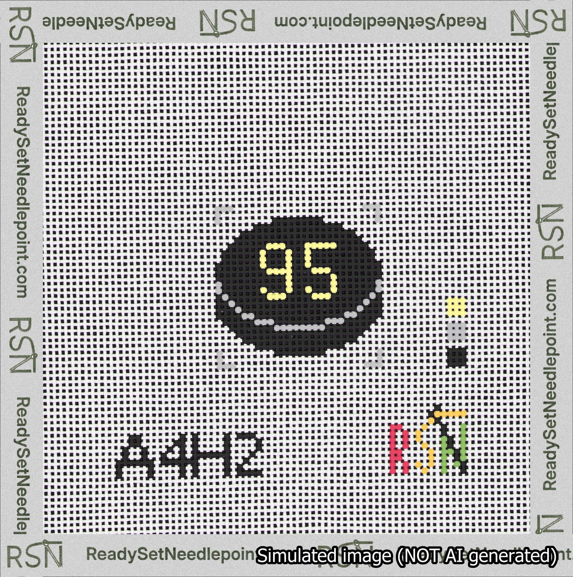 Hockey Puck Bag Charm Yellow 50-99 Needlepoint Canvas Design