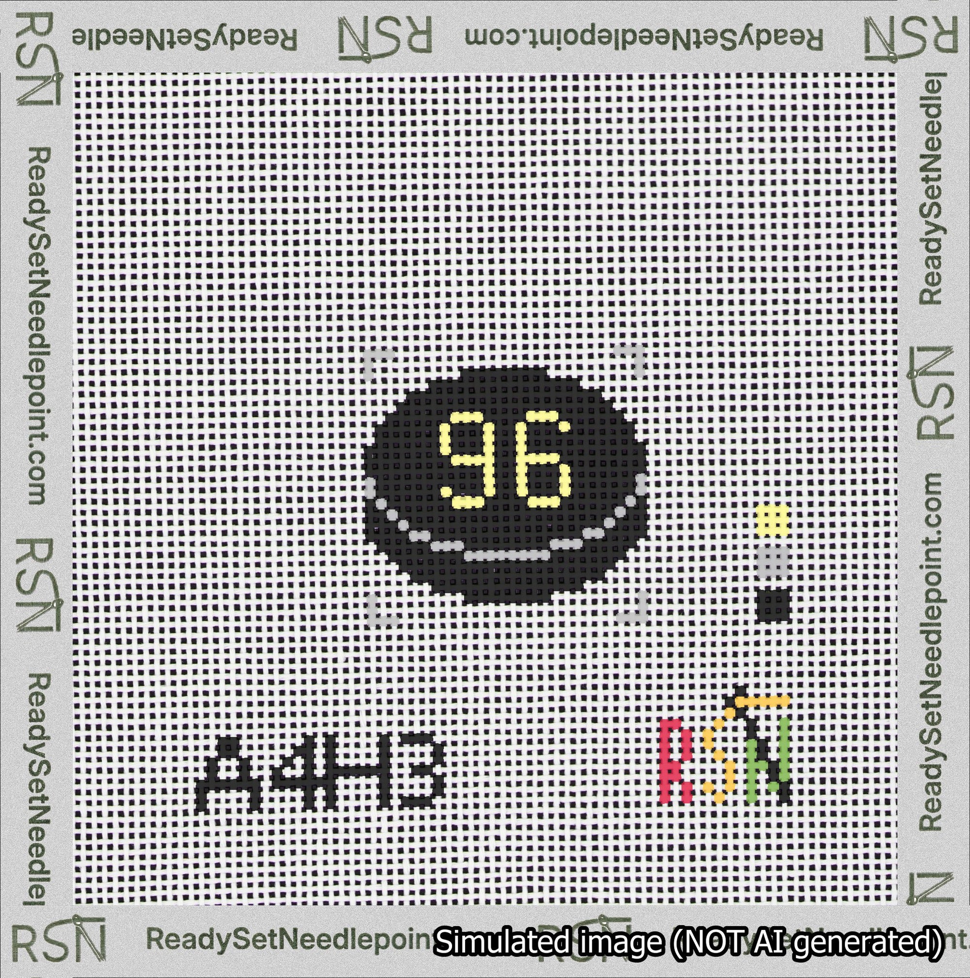 Hockey Puck Bag Charm Yellow 50-99 Needlepoint Canvas Design