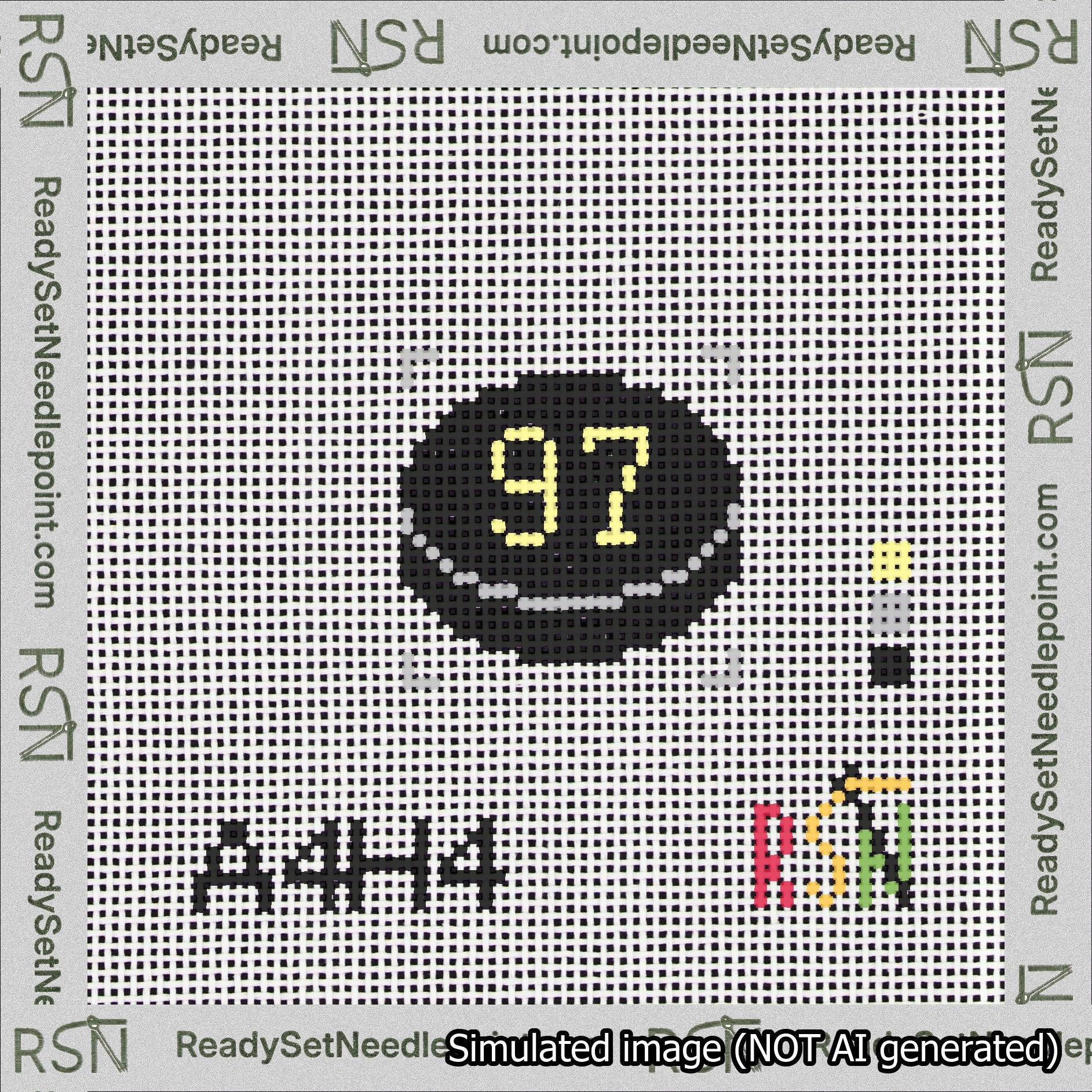 Hockey Puck Bag Charm Yellow 50-99 Needlepoint Canvas Design