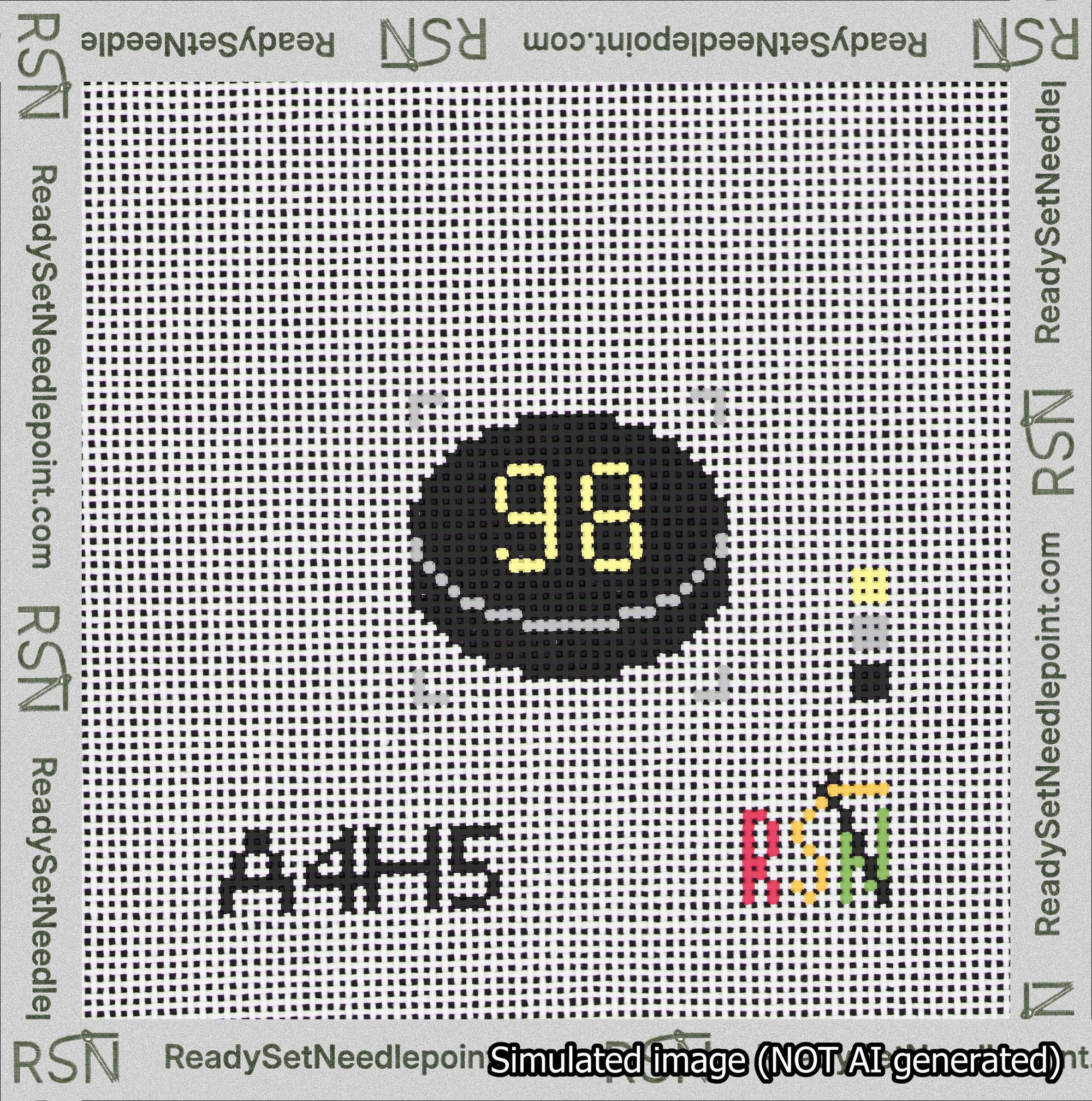 Hockey Puck Bag Charm Yellow 50-99 Needlepoint Canvas Design