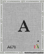 A taped needlepoint canvas with the design: Banner 13 mesh count Pointed A Black on White.