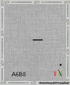 A taped needlepoint canvas with the design: Banner 13 mesh count Pointed Dash Black on White.