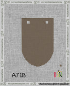 A taped needlepoint canvas with the design: Banner 13 mesh count Rounded Blank Brown.