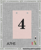 A taped needlepoint canvas with the design: Banner 13 mesh count Squared 4 Black on Pink.