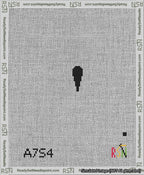 A taped needlepoint canvas with the design: Banner 13 mesh count Squared Apostrophe Black on White.