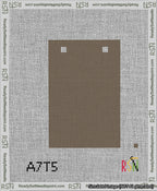 A taped needlepoint canvas with the design: Banner 13 mesh count Squared Blank Brown.