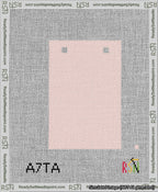 A taped needlepoint canvas with the design: Banner 13 mesh count Squared Blank Pink.