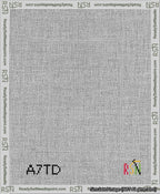 A taped needlepoint canvas with the design: Banner 13 mesh count Squared Blank White.