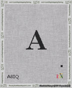 A taped needlepoint canvas with the design: Banner 18 mesh count Curved A Black on White.