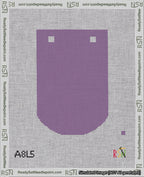A taped needlepoint canvas with the design: Banner 18 mesh count Curved Blank Purple.
