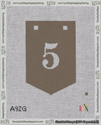 A taped needlepoint canvas with the design: Banner 18 mesh count Pointed 5 White on Brown.