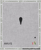 A taped needlepoint canvas with the design: Banner 18 mesh count Rounded Apostrophe Black on White.