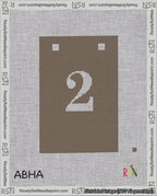 A taped needlepoint canvas with the design: Banner 18 mesh count Squared 2 White on Brown.