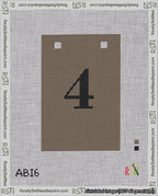 A taped needlepoint canvas with the design: Banner 18 mesh count Squared 4 Black on Brown.
