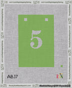 A taped needlepoint canvas with the design: Banner 18 mesh count Squared 5 White on Light Green.