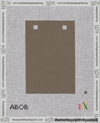 A taped needlepoint canvas with the design: Banner 18 mesh count Squared Blank Brown.