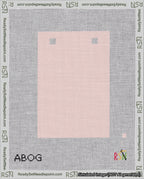 A taped needlepoint canvas with the design: Banner 18 mesh count Squared Blank Pink.