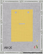 A taped needlepoint canvas with the design: Banner 18 mesh count Squared Dash White on Yellow.