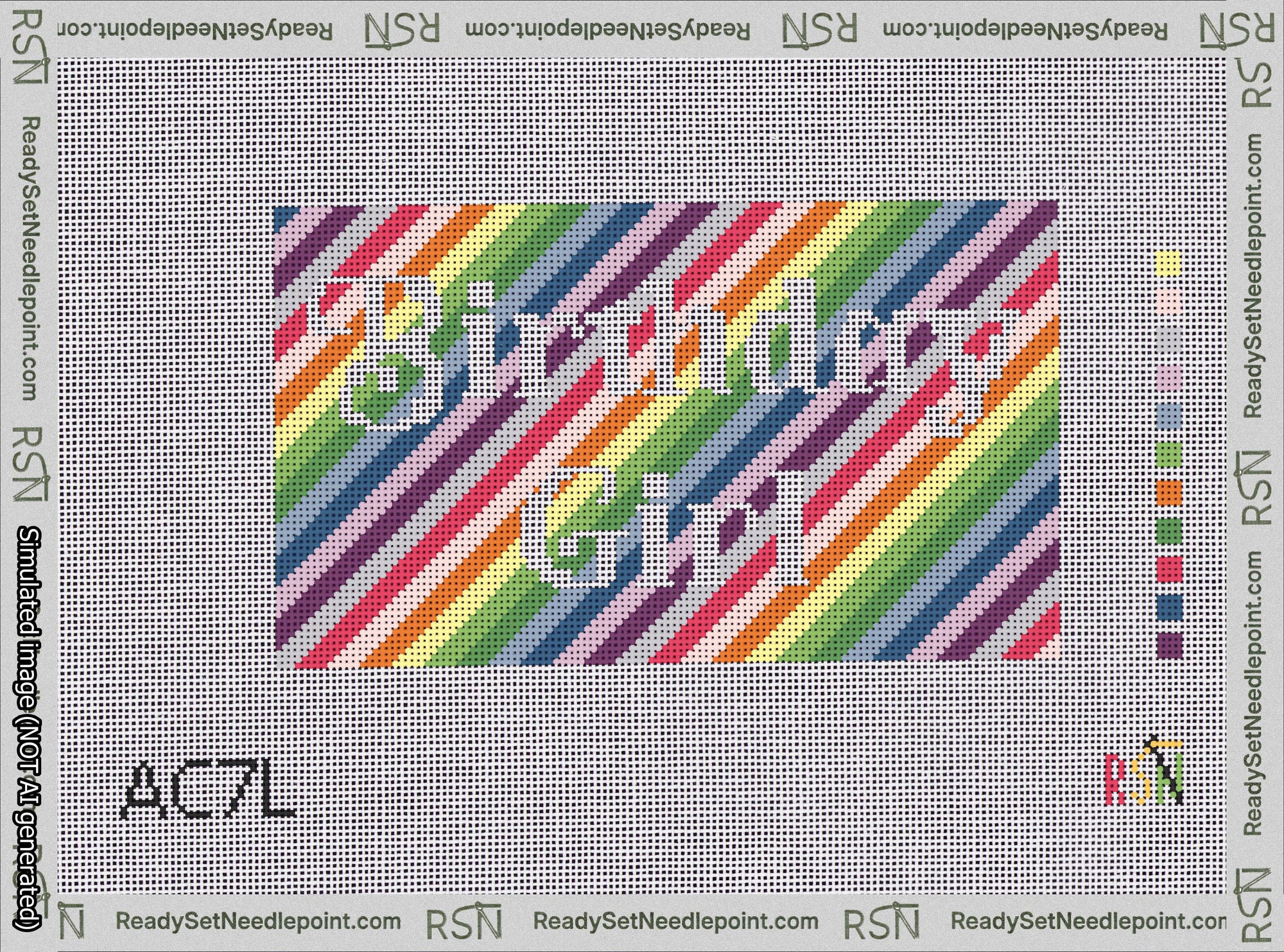 Birthday Girl Bag Insert Needlepoint Canvas Design