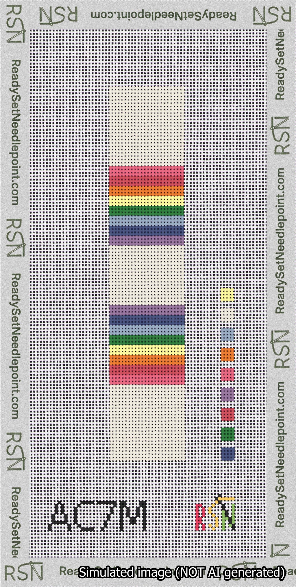 Blanket Stripe Rainbow Cuff Needlepoint Canvas Design