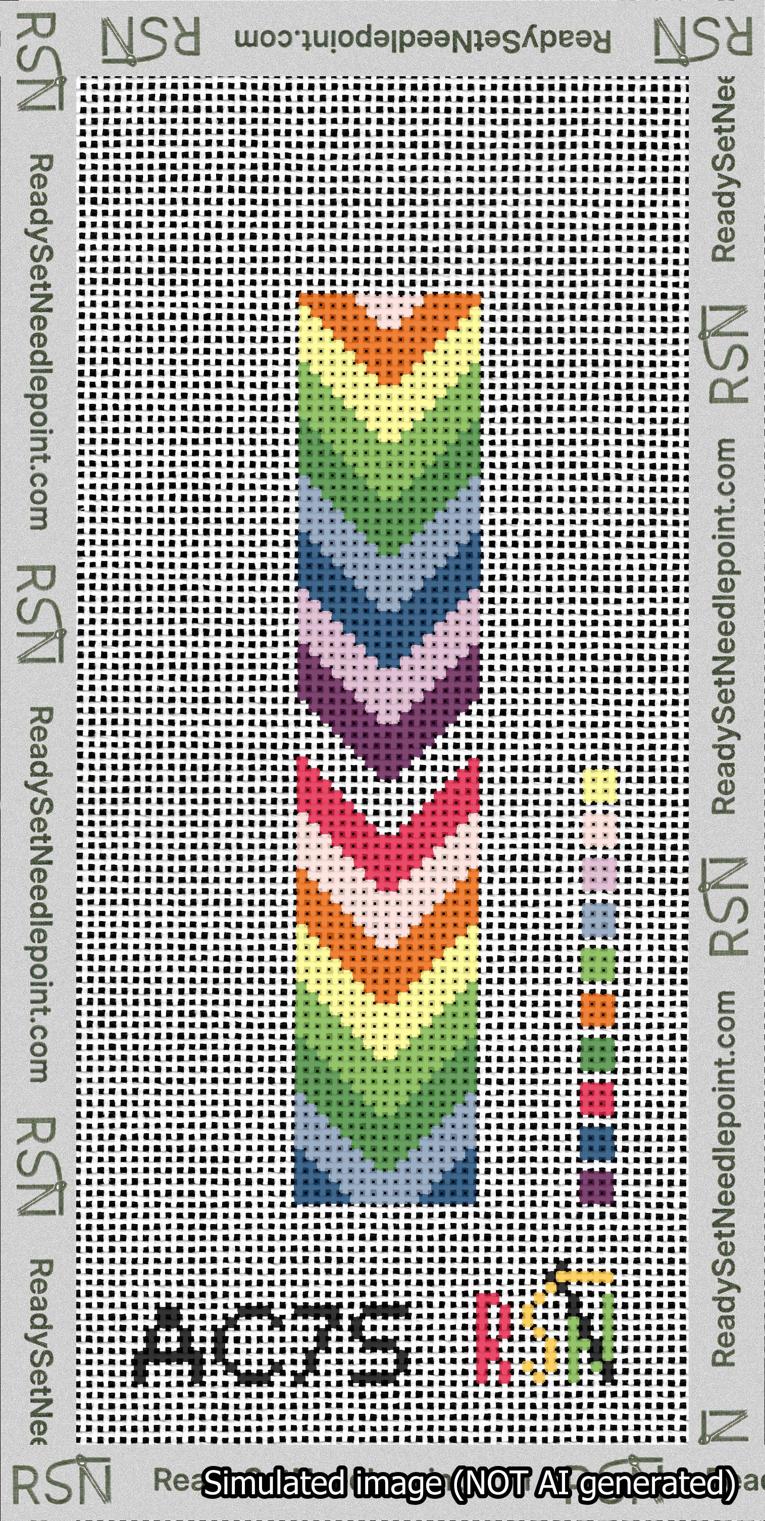 Rainbow Chevrons Cuff Needlepoint Canvas Design