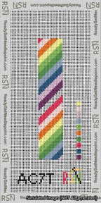 Rainbow Diagonal Stripe Cuff Needlepoint Canvas Design