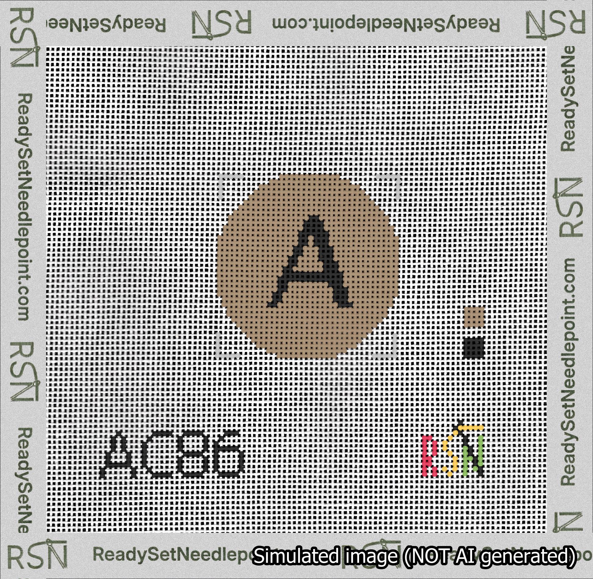 Circle Initial A Needlepoint Canvas Design