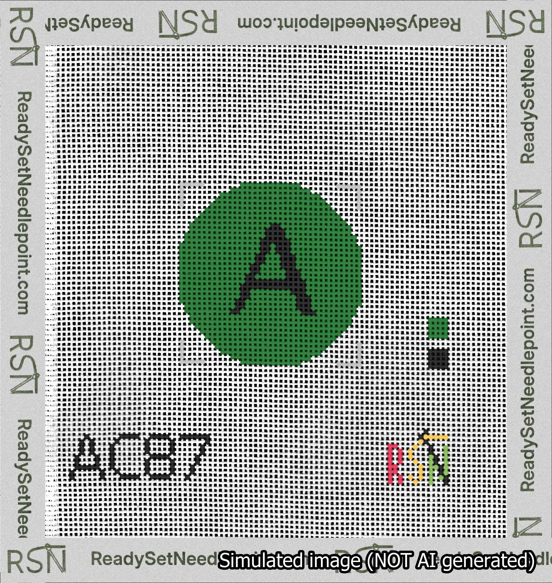 Circle Initial A Needlepoint Canvas Design