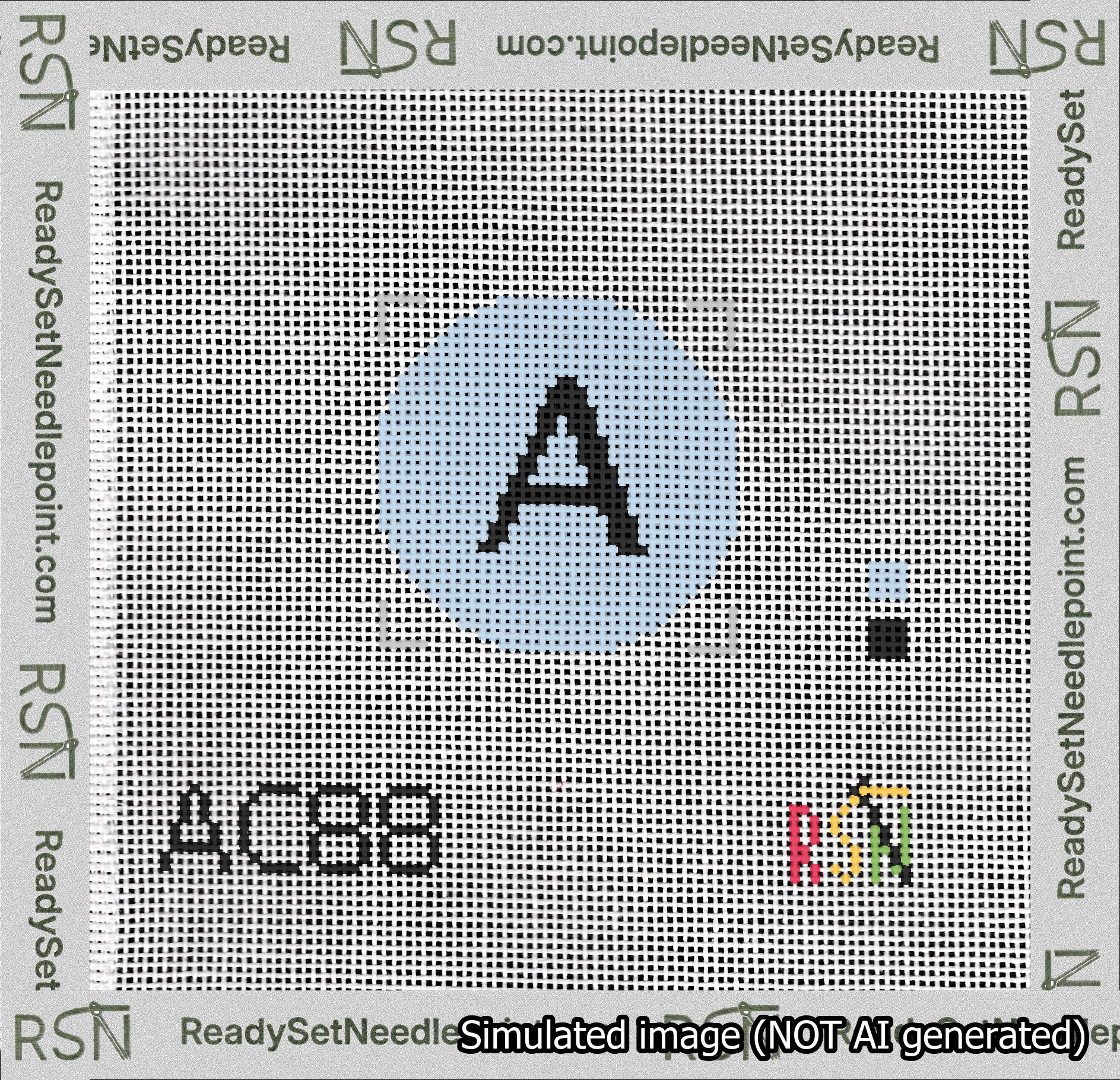 Circle Initial A Needlepoint Canvas Design