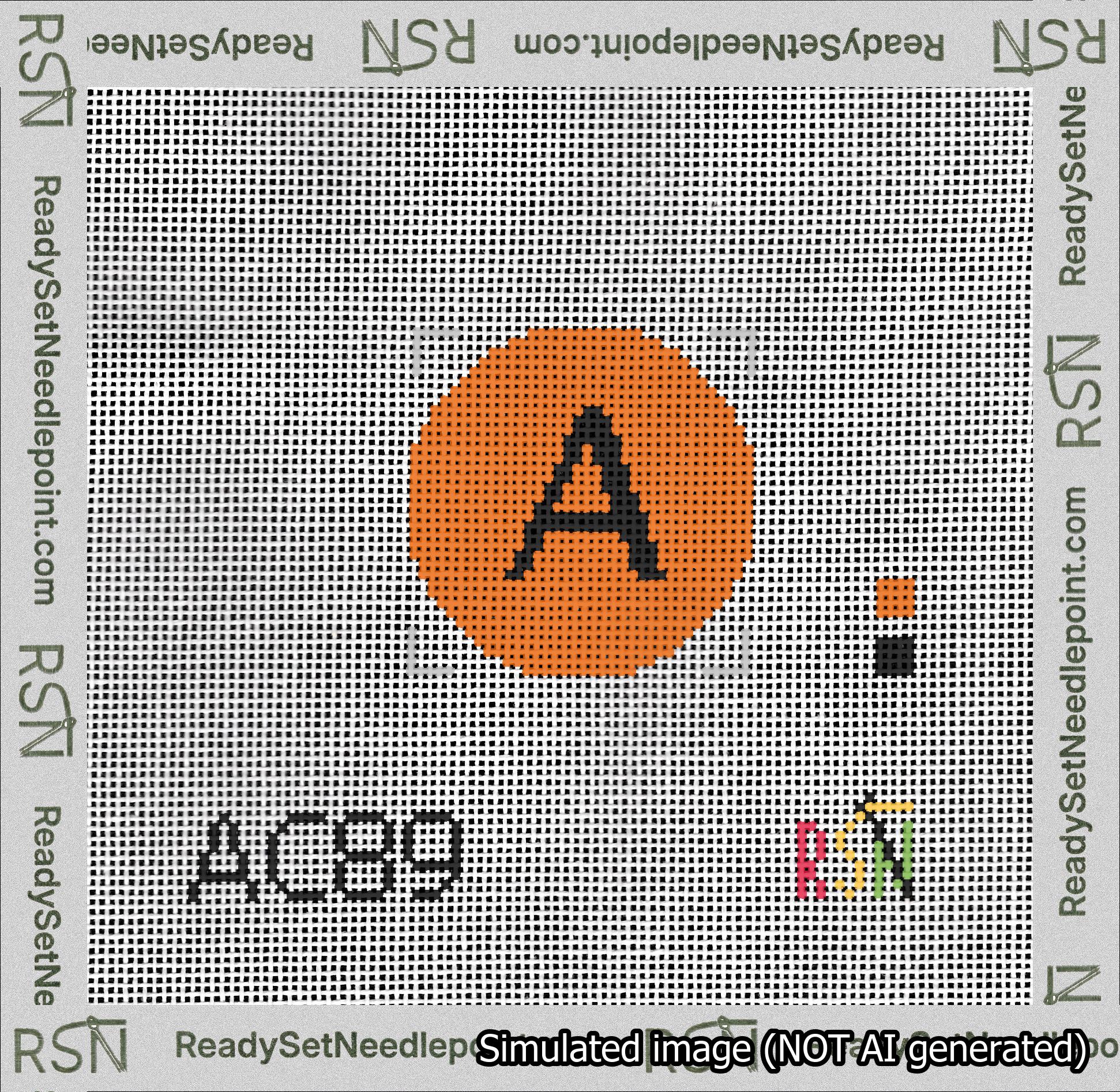 Circle Initial A Needlepoint Canvas Design