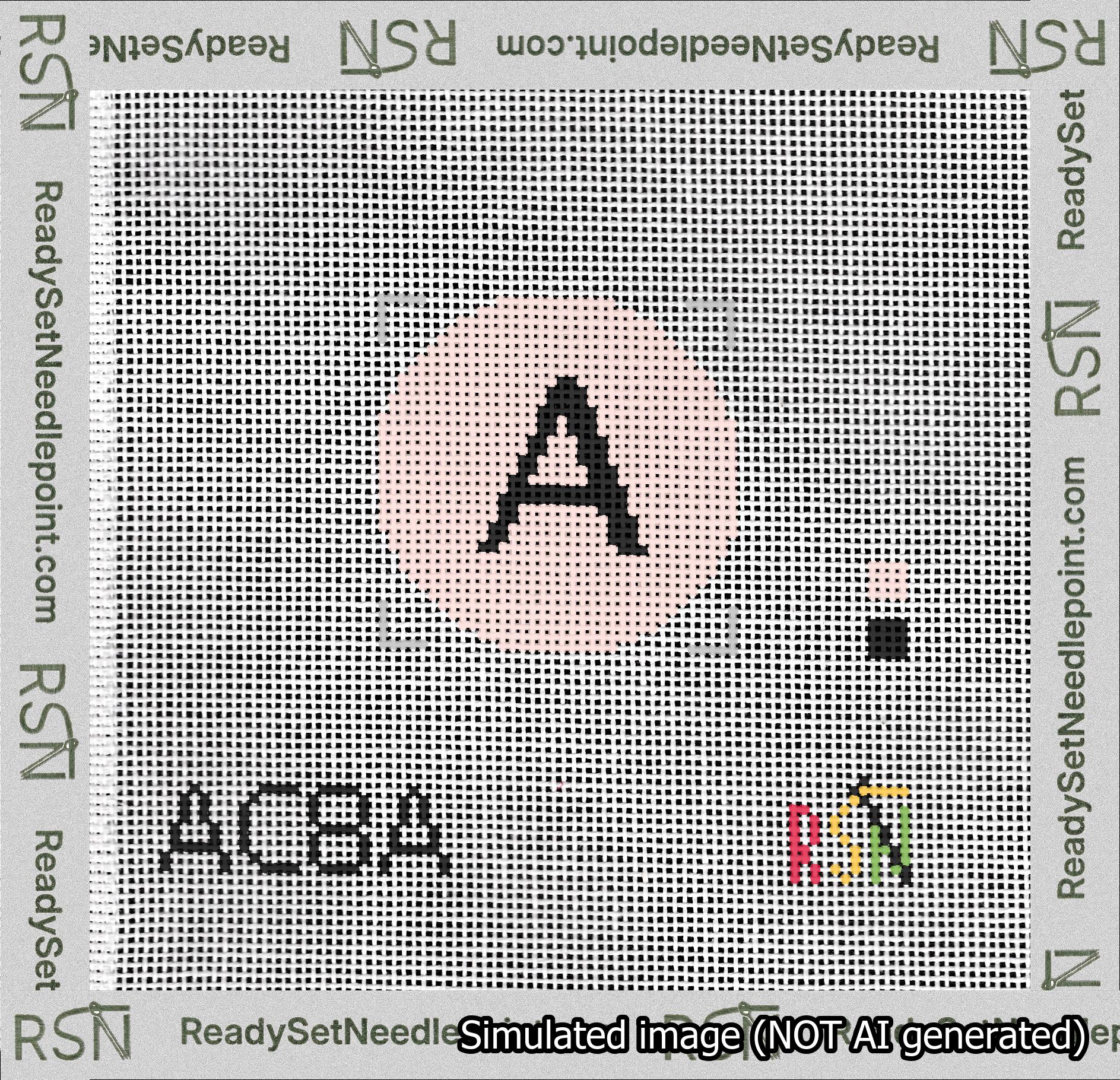 Circle Initial A Needlepoint Canvas Design