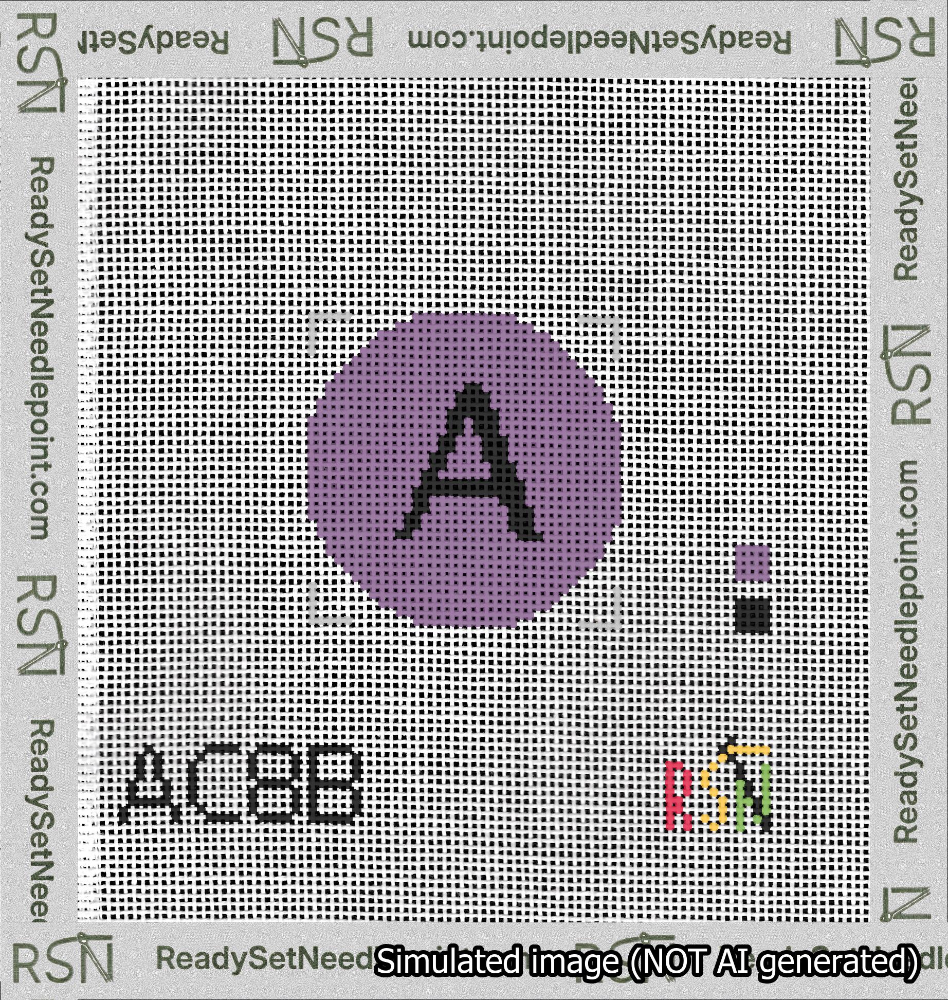 Circle Initial A Needlepoint Canvas Design