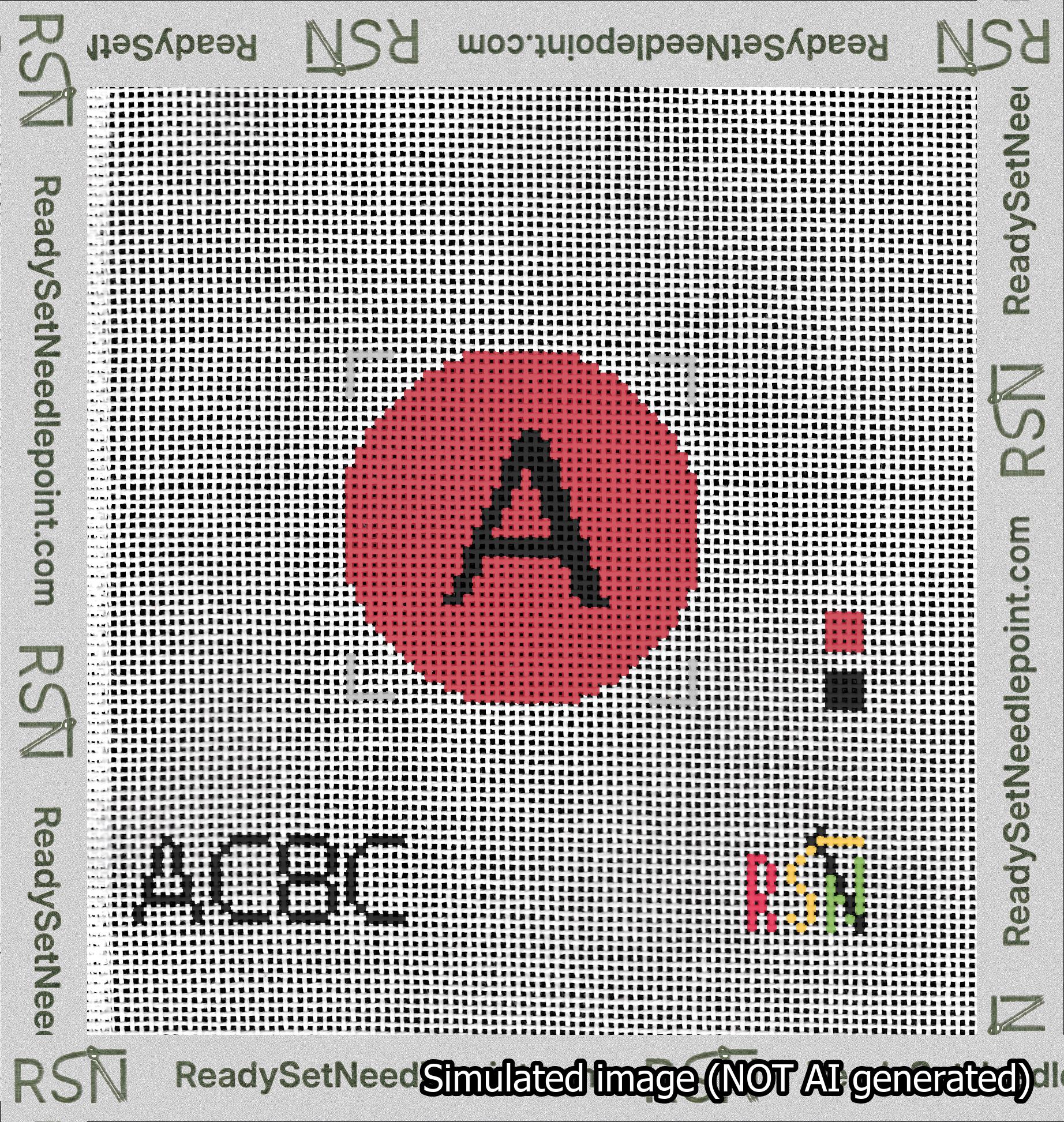 Circle Initial A Needlepoint Canvas Design