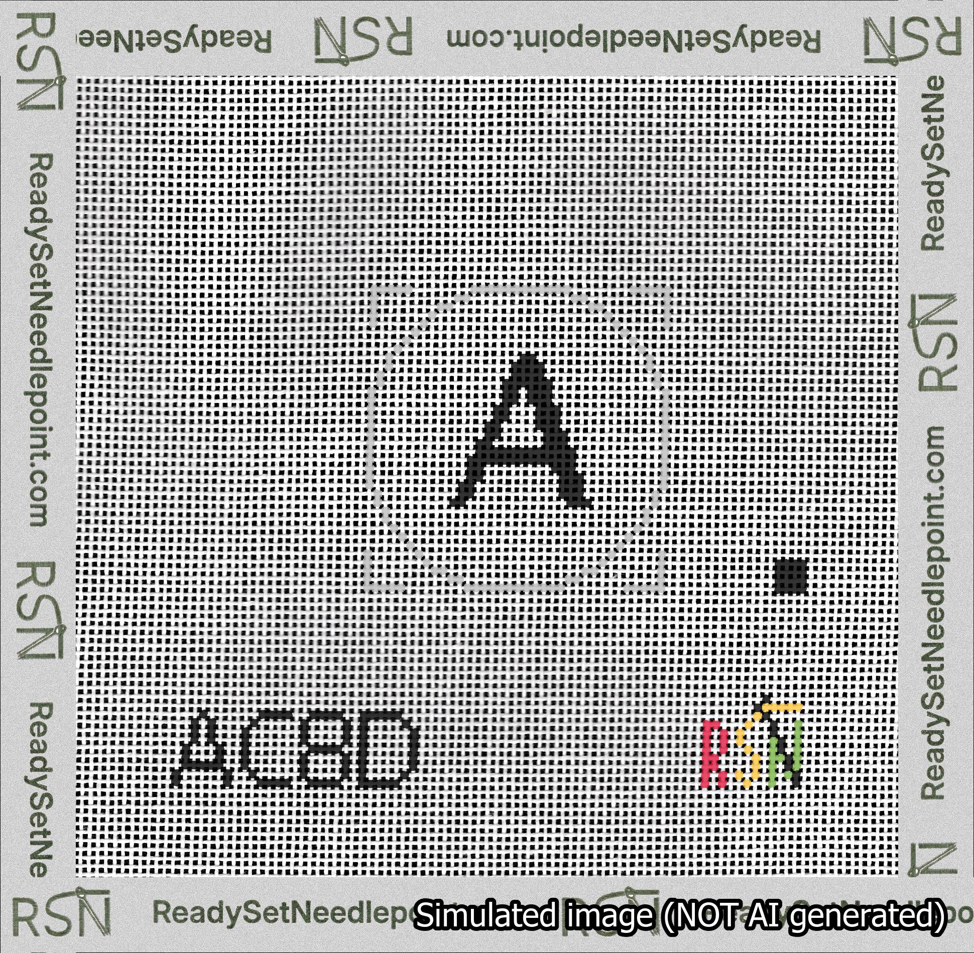 Circle Initial A Needlepoint Canvas Design