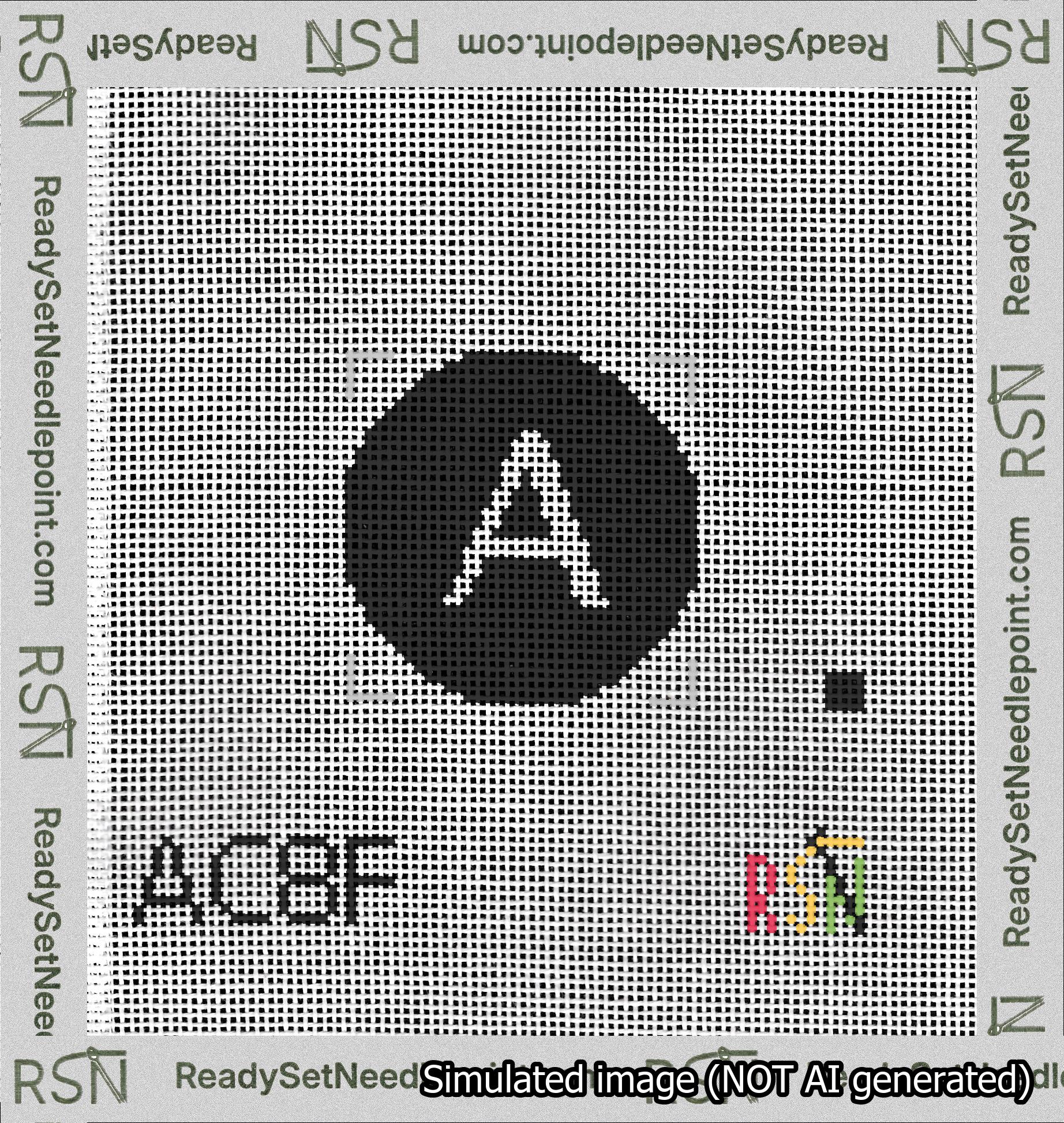 Circle Initial A Needlepoint Canvas Design