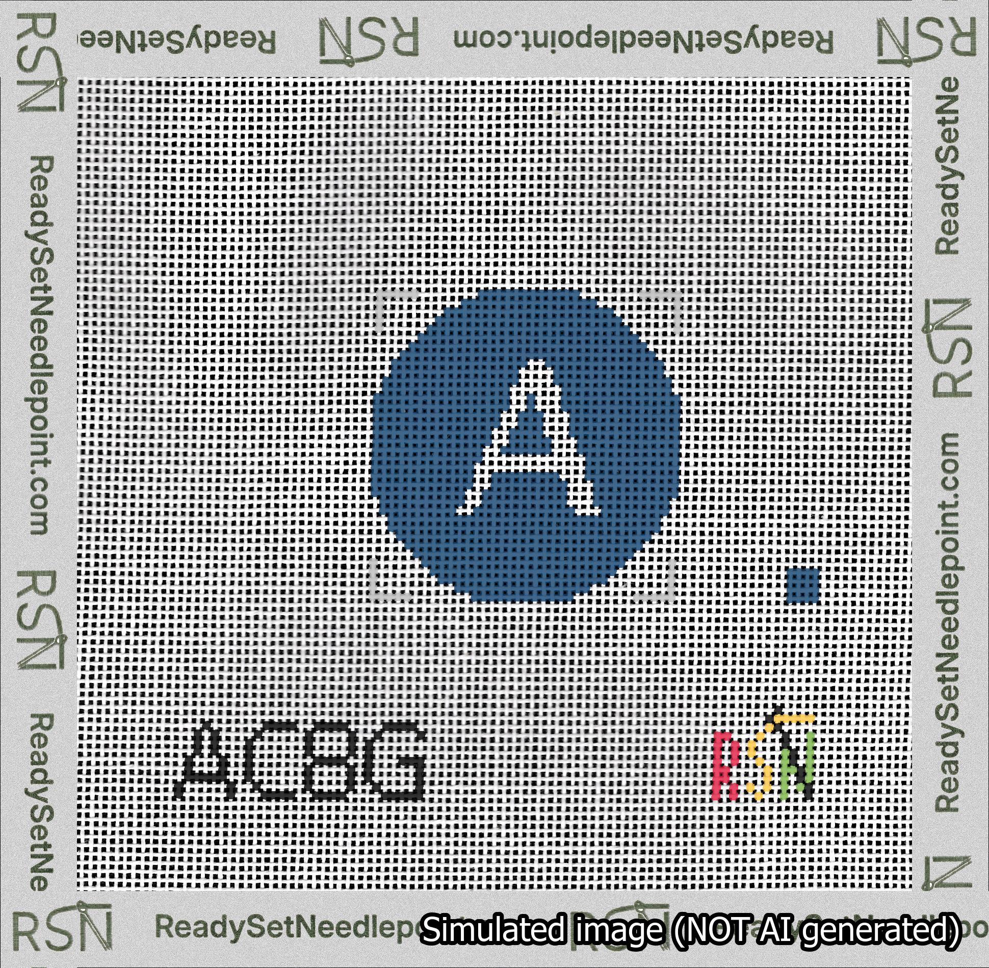 Circle Initial A Needlepoint Canvas Design