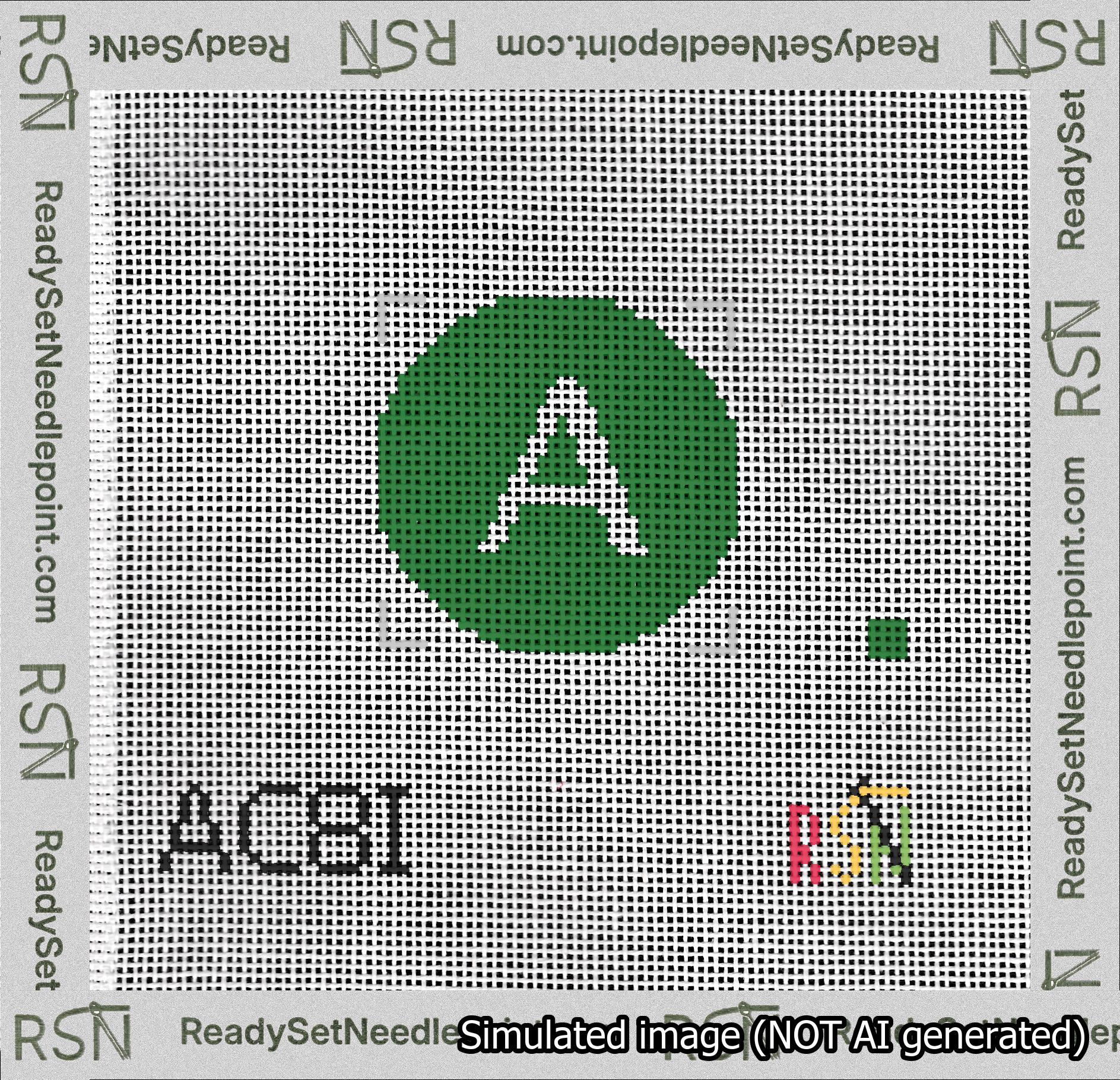 Circle Initial A Needlepoint Canvas Design