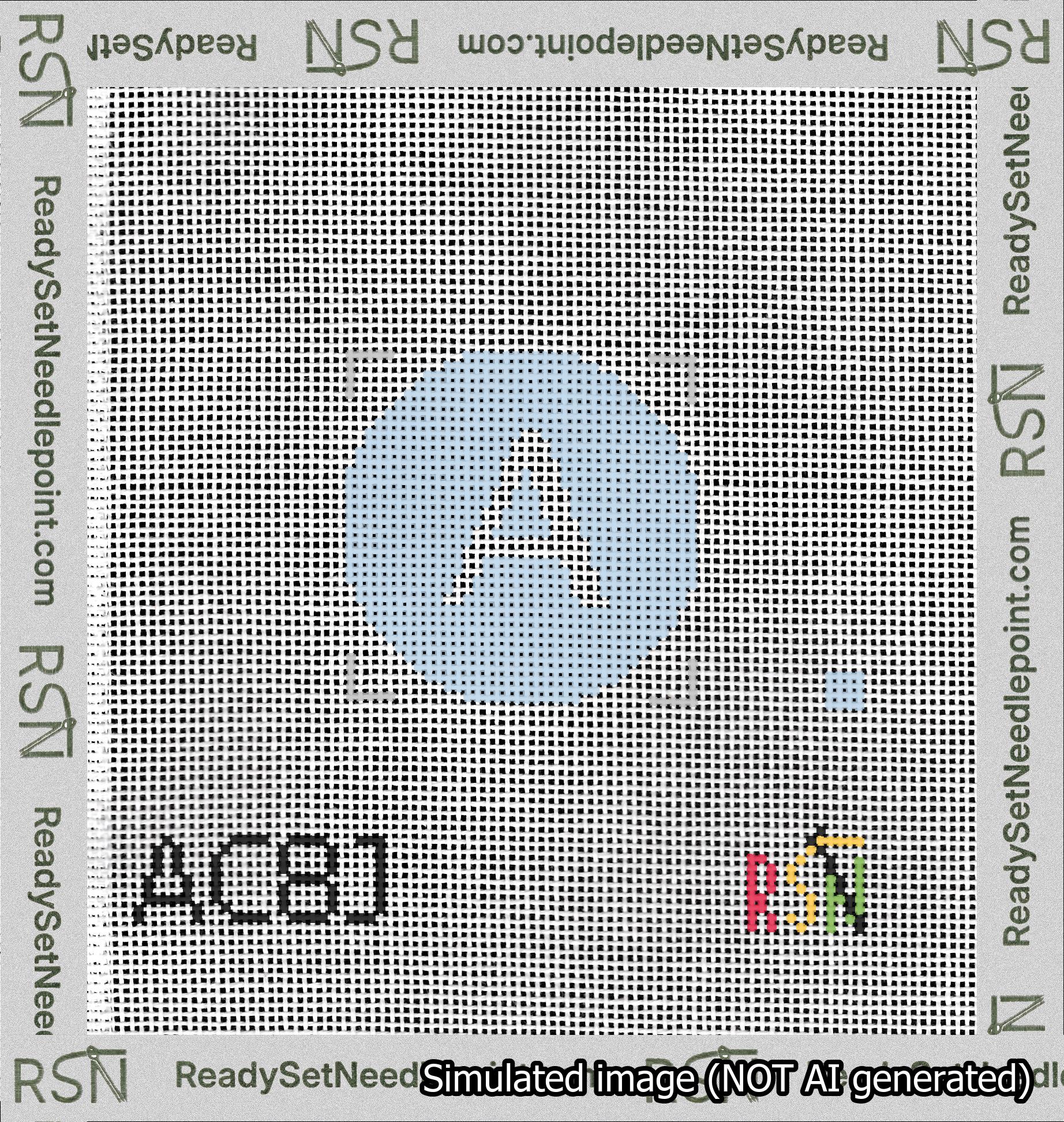Circle Initial A Needlepoint Canvas Design
