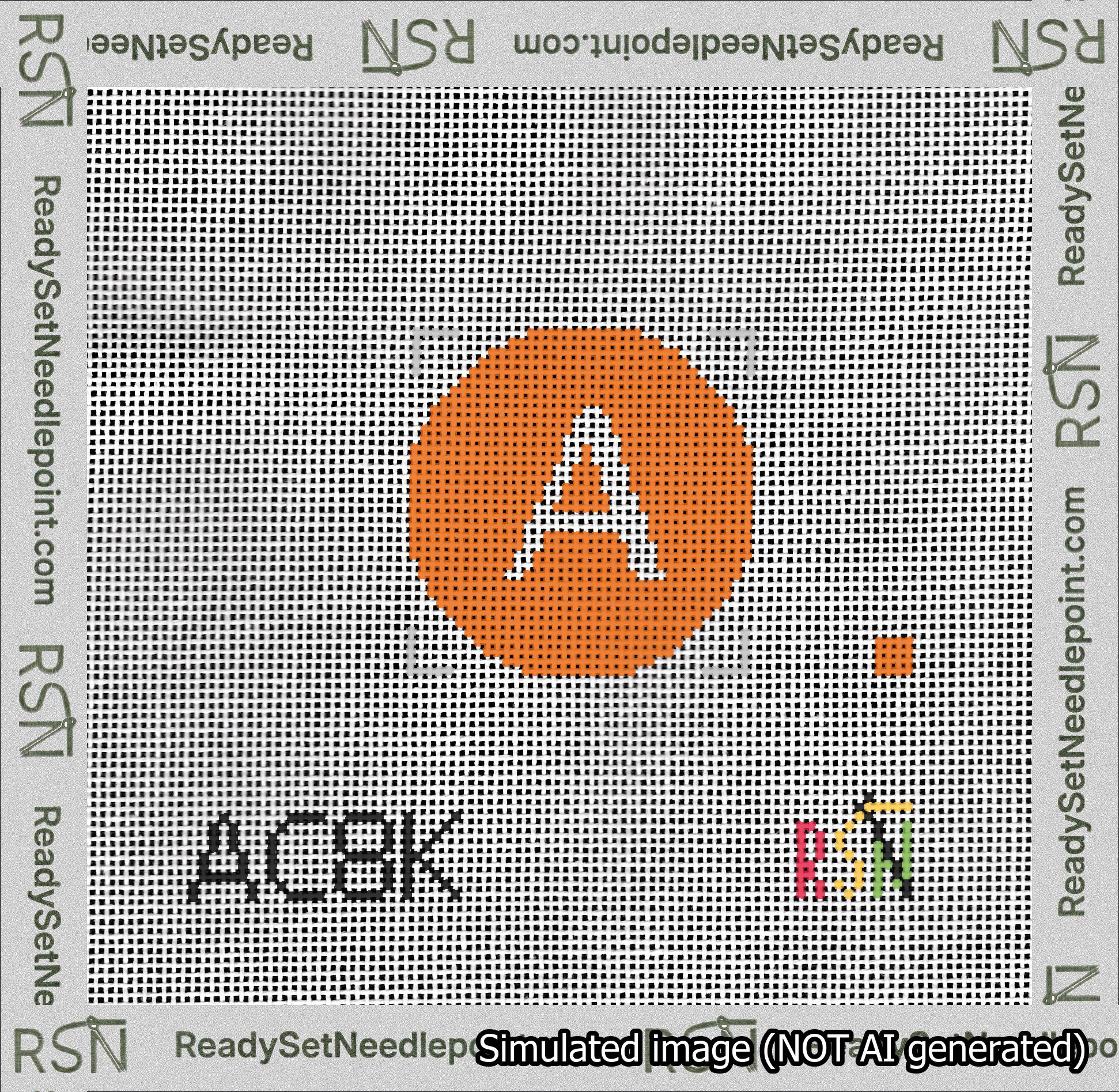 Circle Initial A Needlepoint Canvas Design
