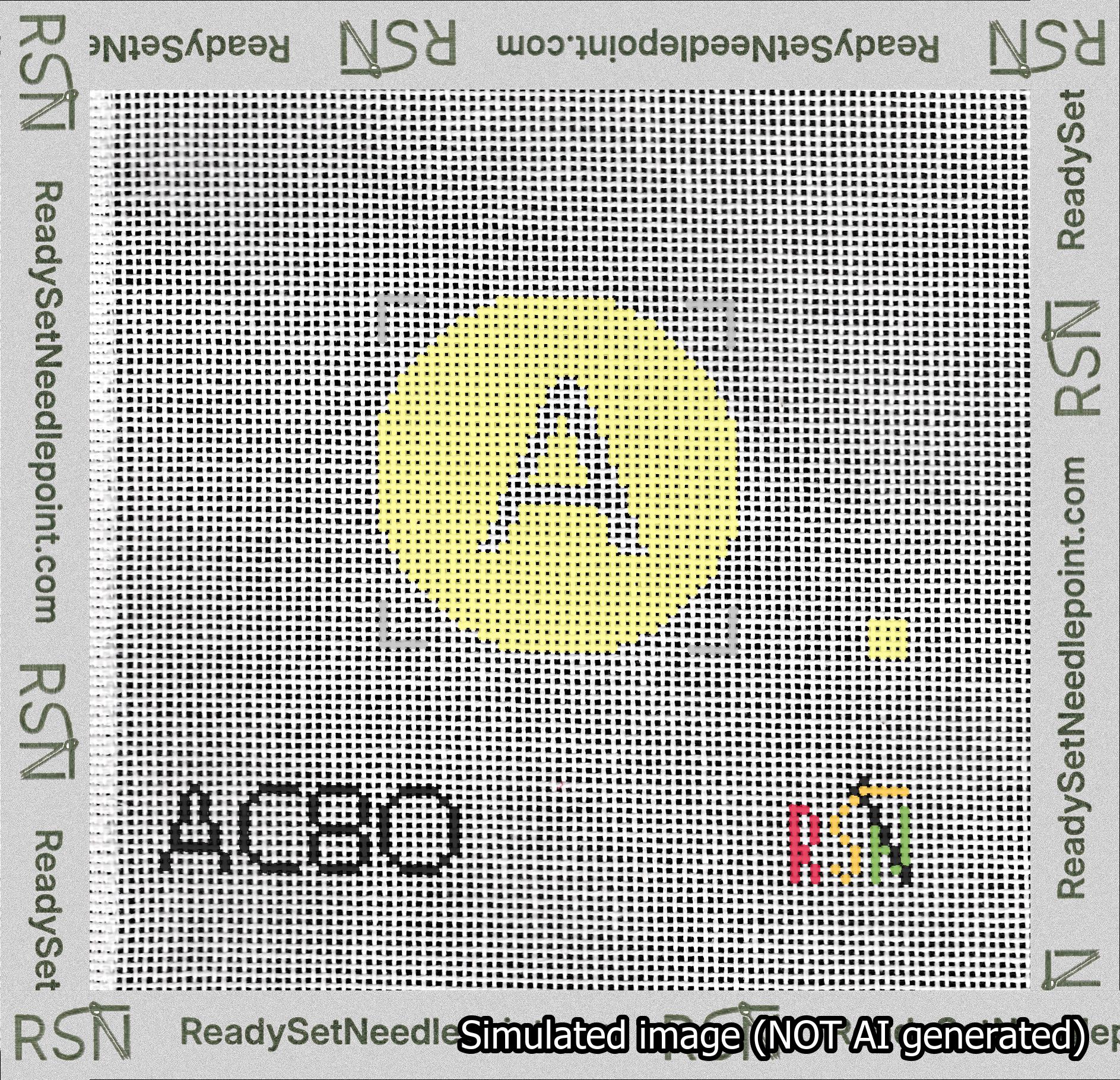 Circle Initial A Needlepoint Canvas Design