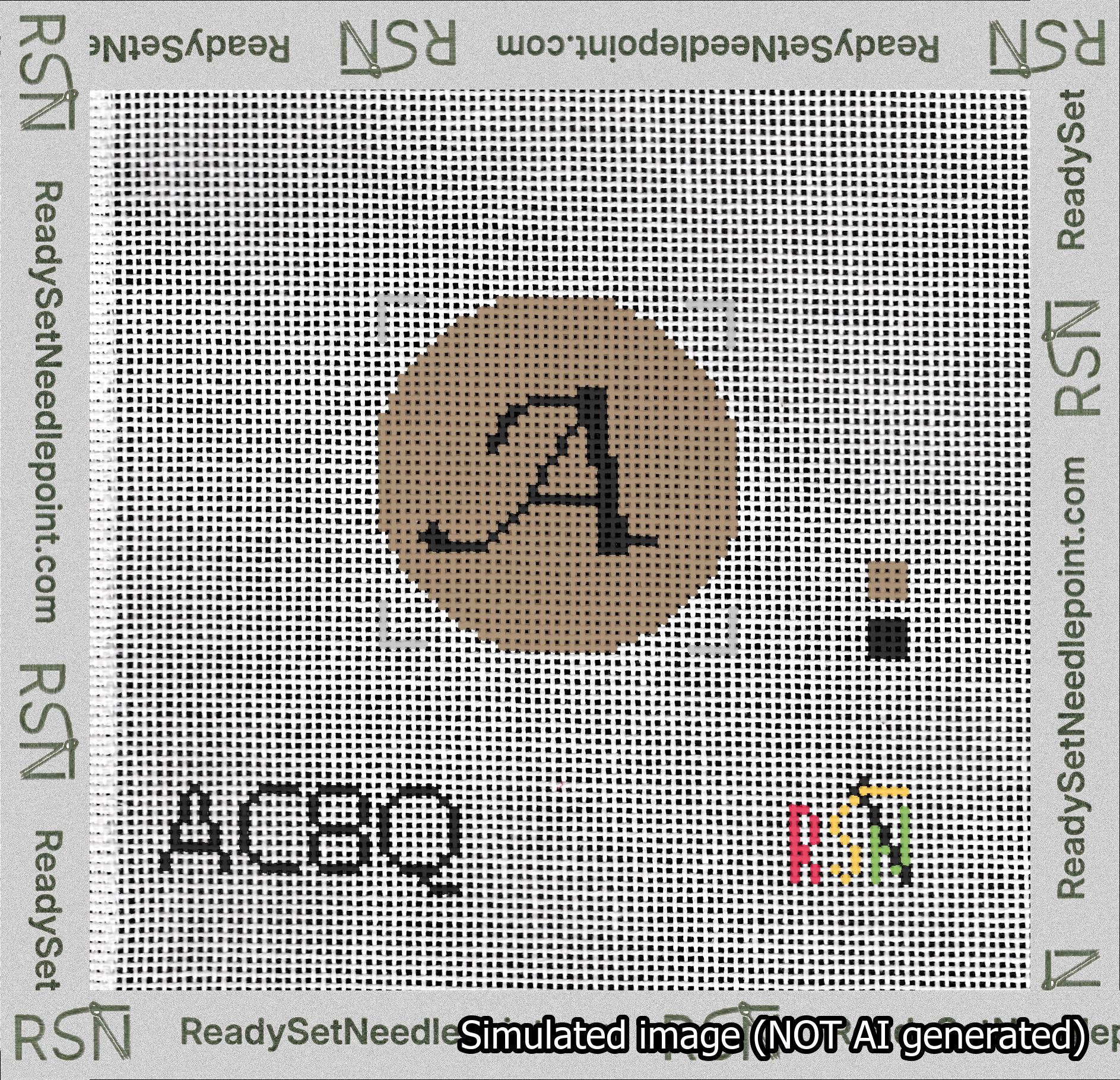 Circle Initial A Needlepoint Canvas Design