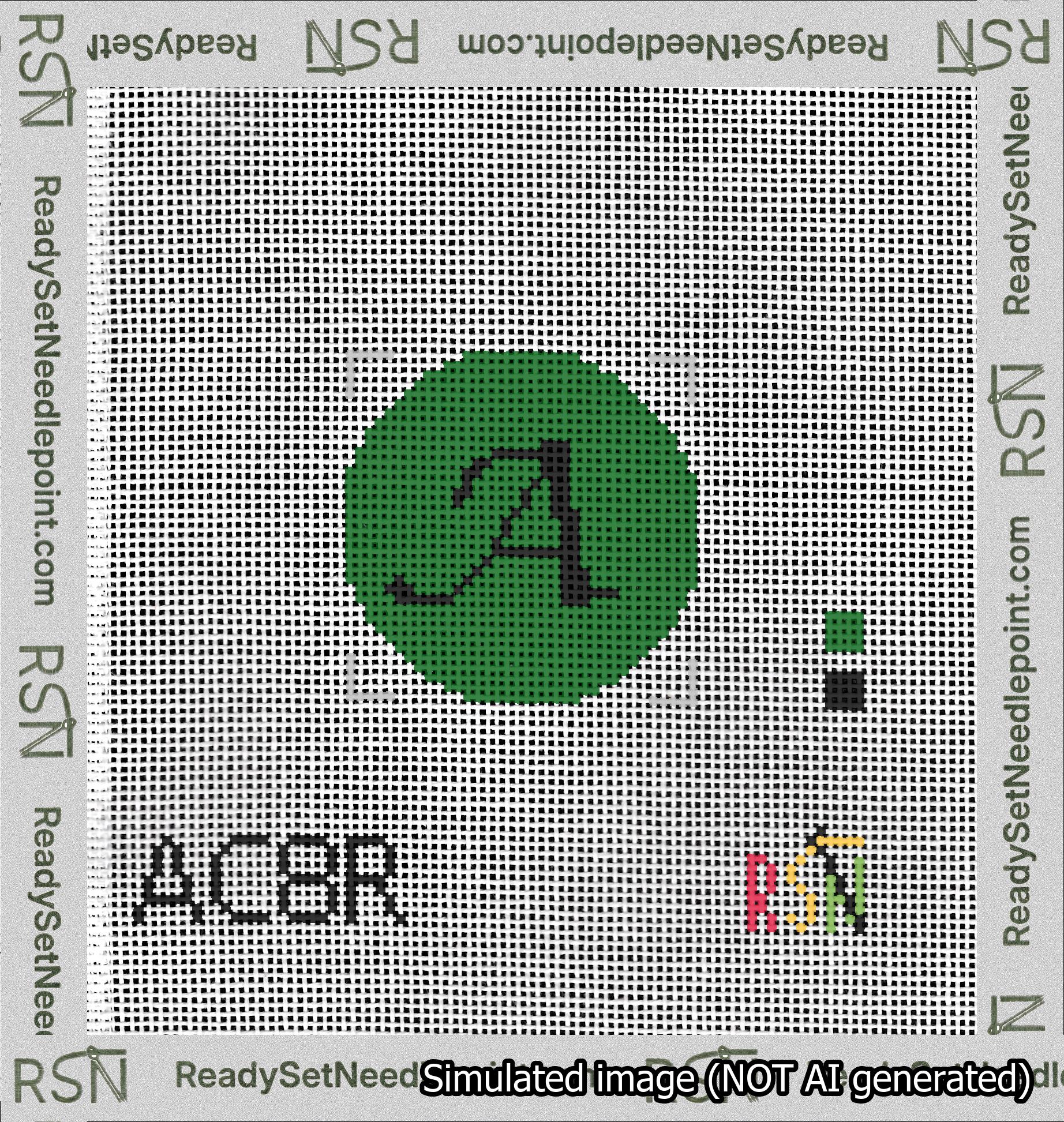 Circle Initial A Needlepoint Canvas Design