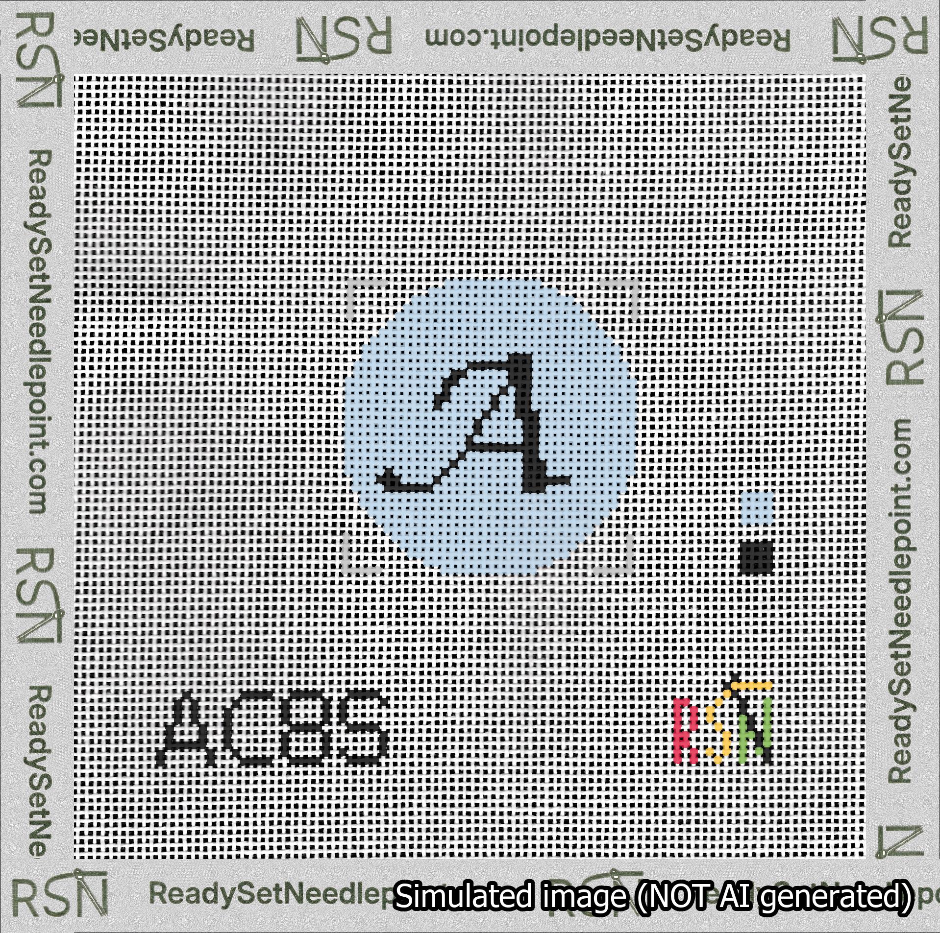 Circle Initial A Needlepoint Canvas Design