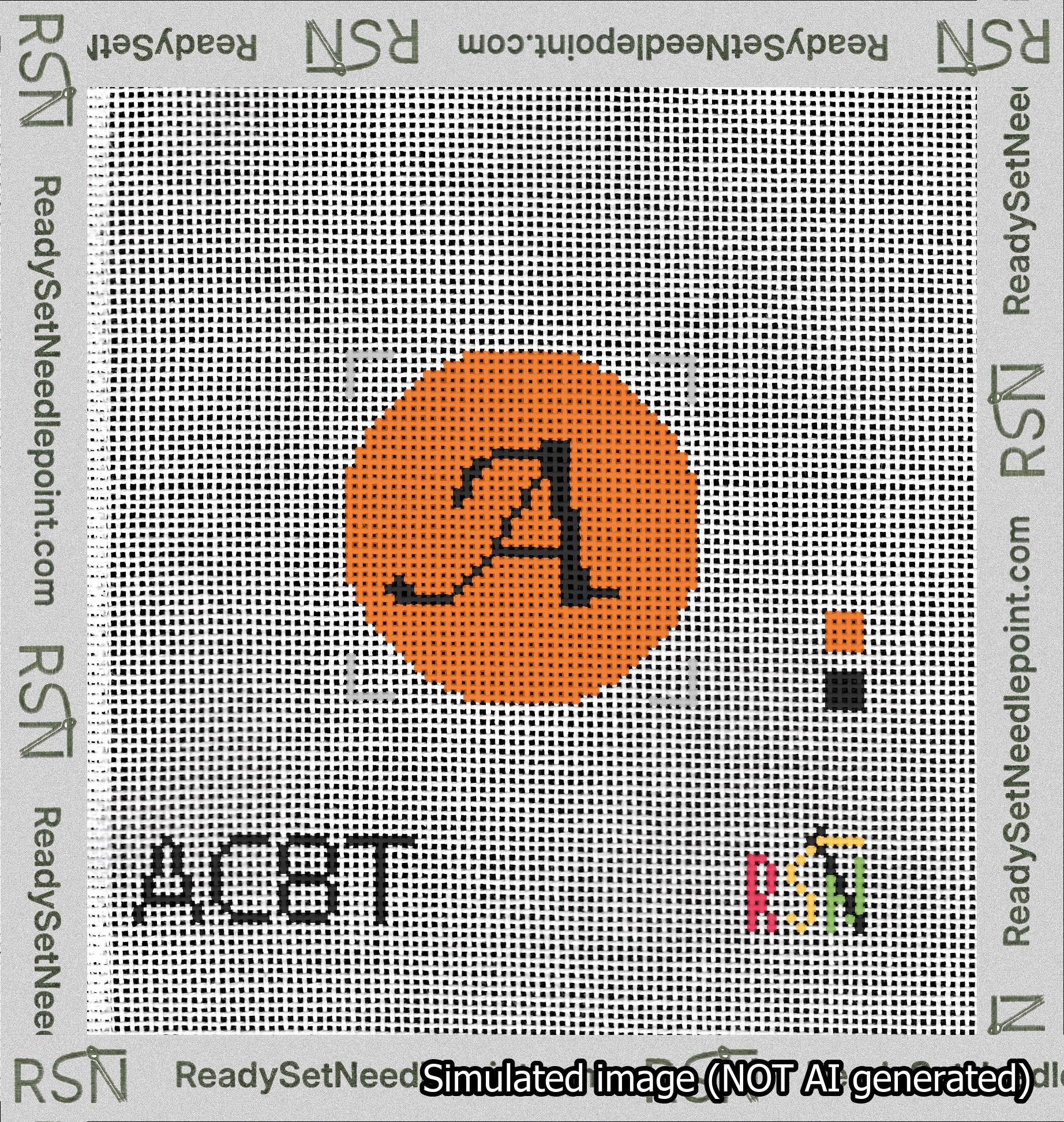 Circle Initial A Needlepoint Canvas Design