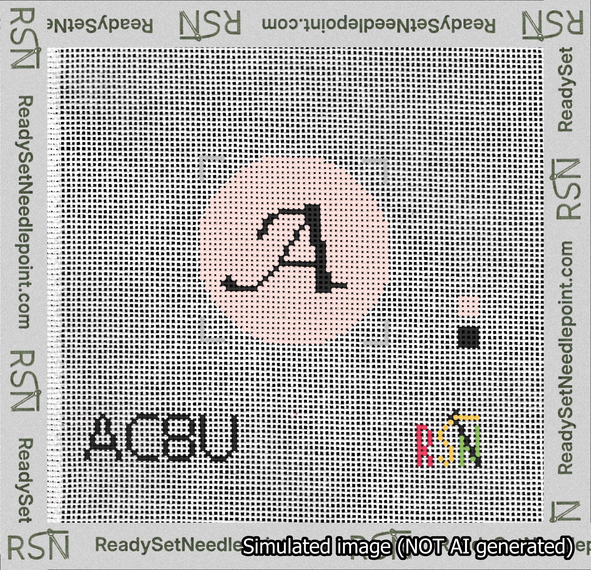Circle Initial A Needlepoint Canvas Design