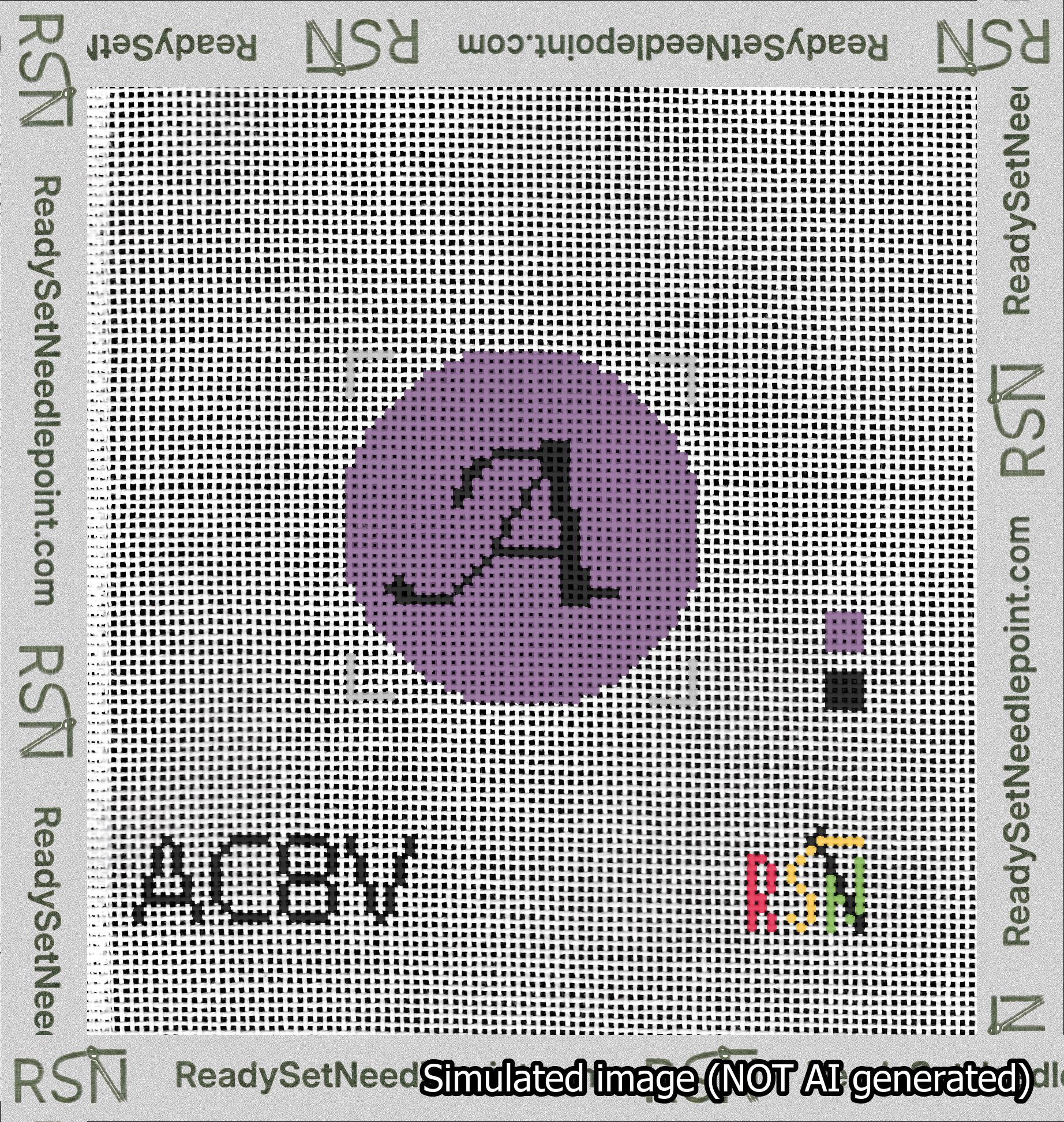 Circle Initial A Needlepoint Canvas Design