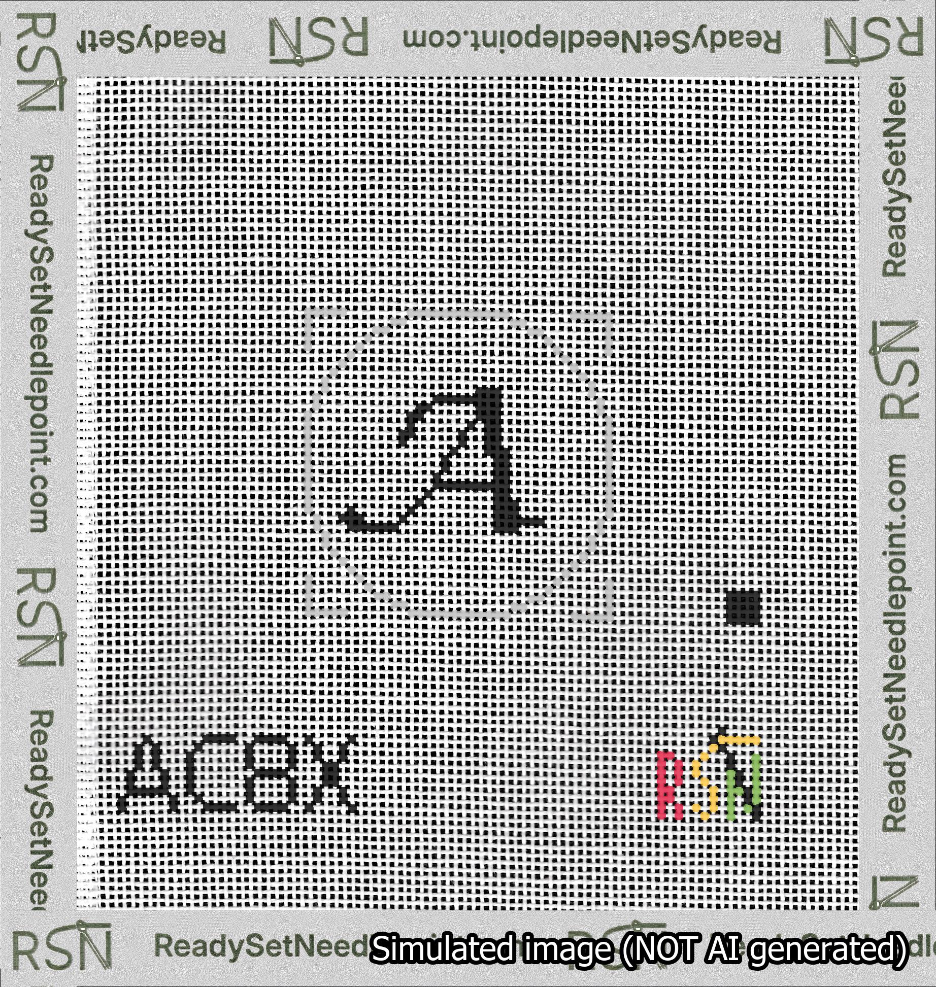 Circle Initial A Needlepoint Canvas Design