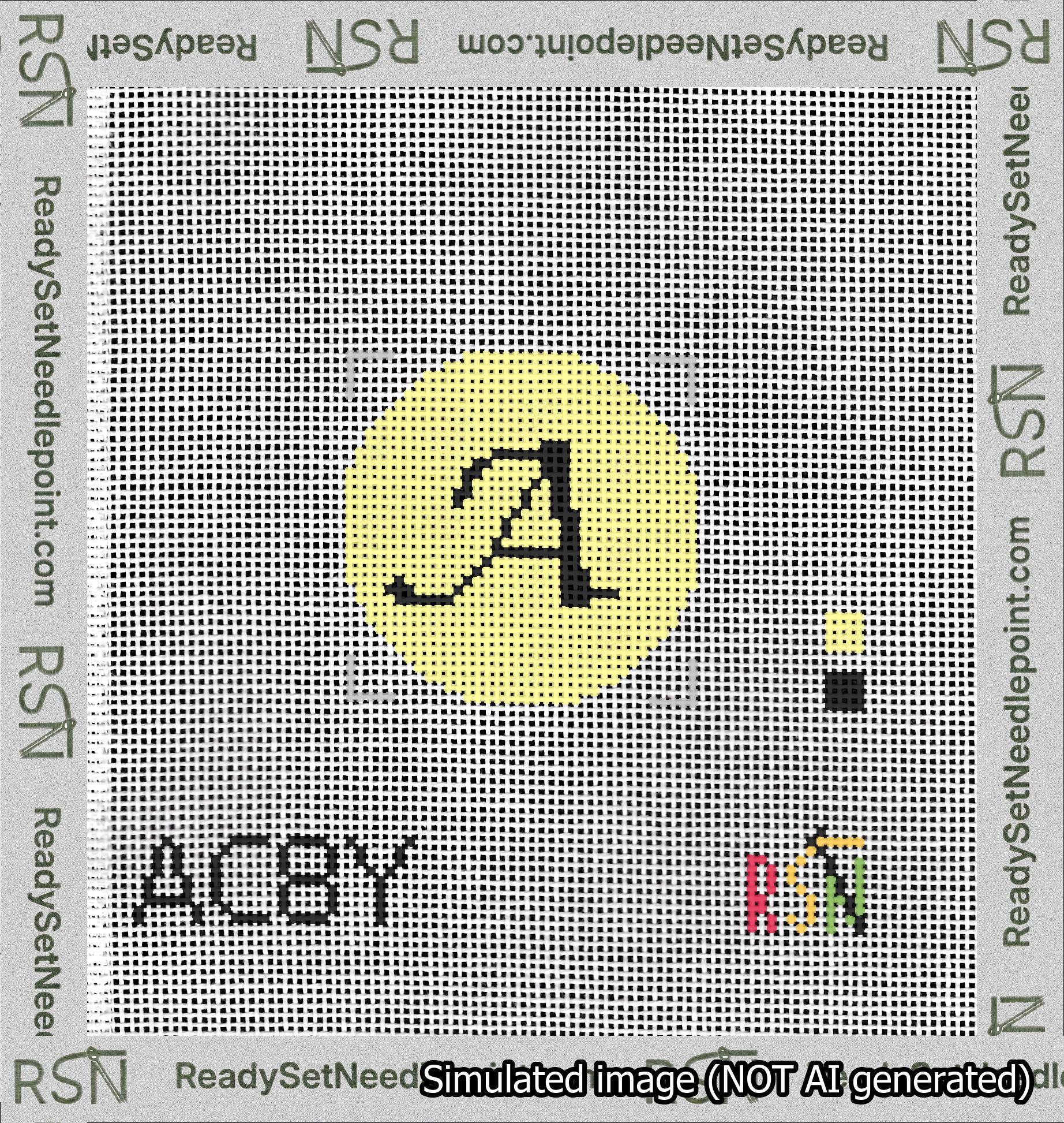 Circle Initial A Needlepoint Canvas Design