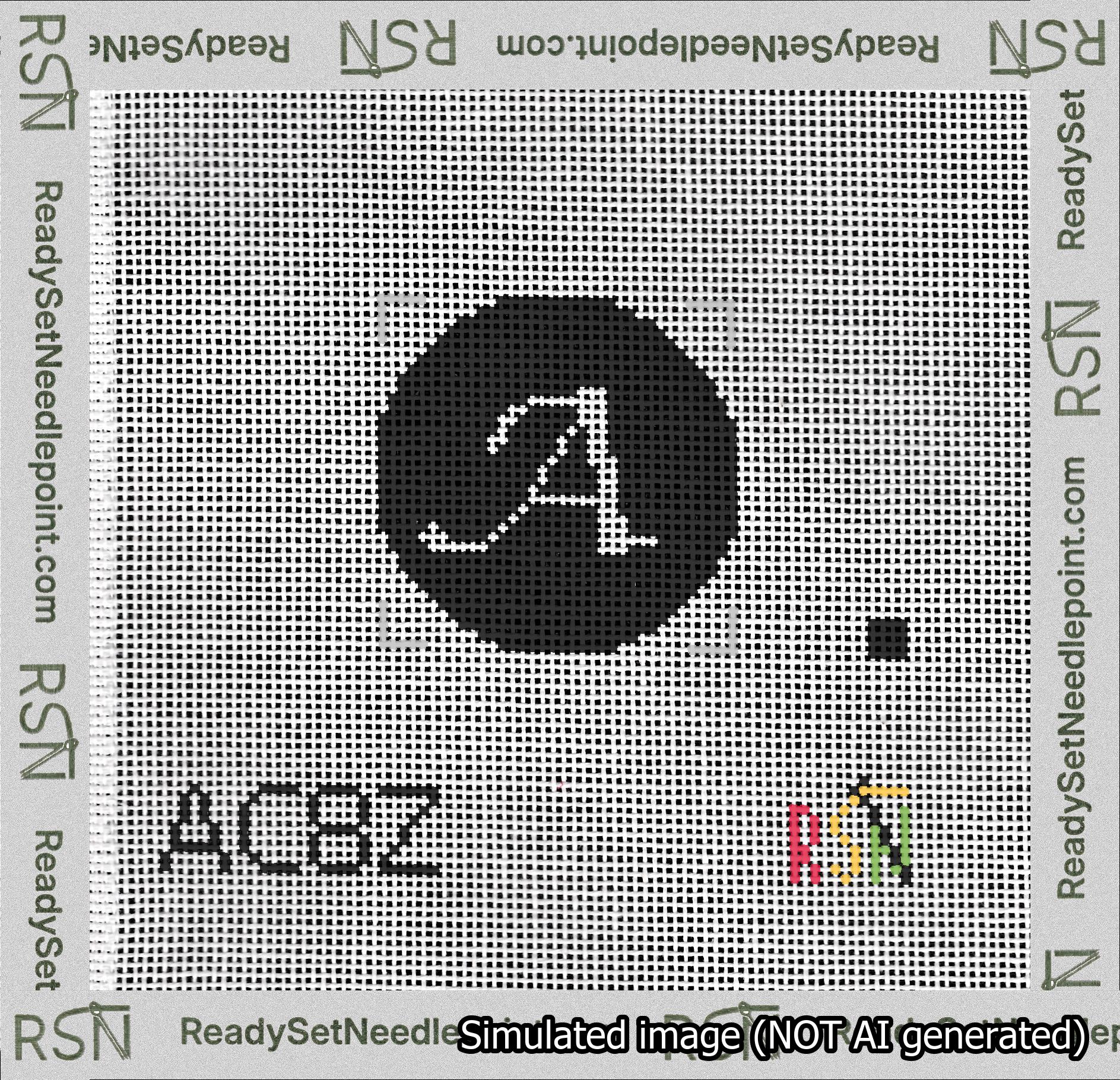 Circle Initial A Needlepoint Canvas Design